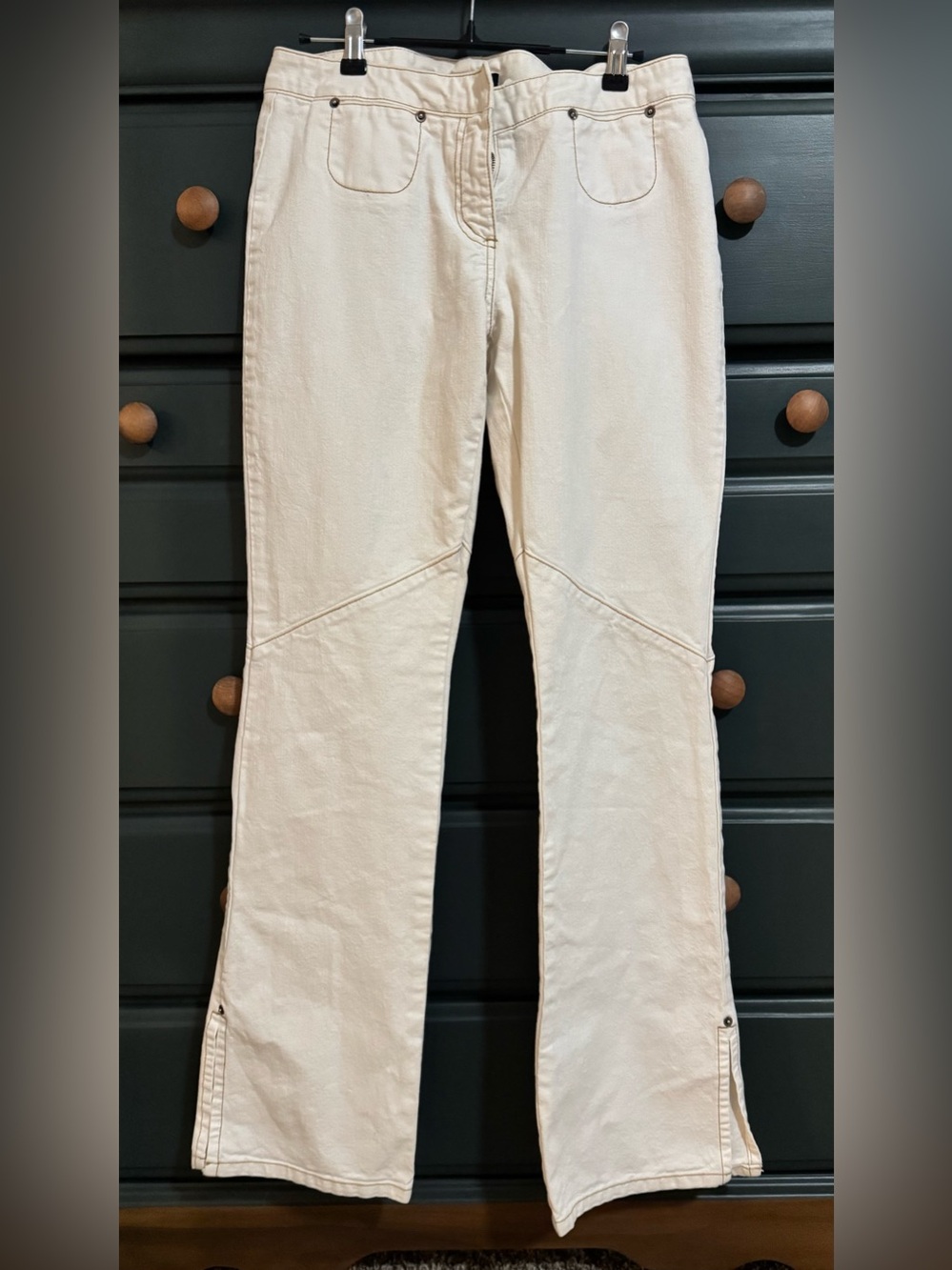 Laundry by Shelli Segal Cream Straight-Leg Jeans
